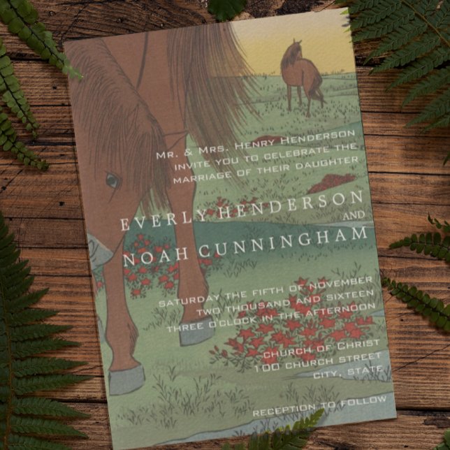 Bröllopsinbjudningar till festliga hästar inbjudningar (Skapare uppladdad)