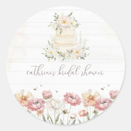 Bröllopsinbjudningar till Floral Bride to Bee Runt Klistermärke