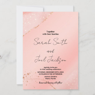 Bröllopsinbjudningar till glitter Rosa Inbjudningar