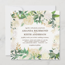 Bröllopsinbjudningar till guld och Champagne Inbjudningar