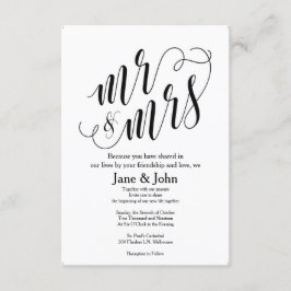 Bröllopsinbjudningar till herr & fru Basic Inbjudningar