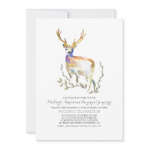 Bröllopsinbjudningar till hjort Rustic Woodland