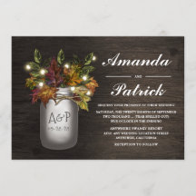 Bröllopsinbjudningar till Höst löv Mason Burk