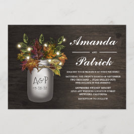 Bröllopsinbjudningar till Höst löv Mason Burk Inbjudningar