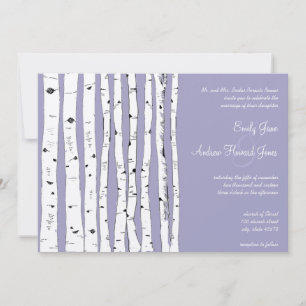 Bröllopsinbjudningar till Lavender Birch Träd Inbjudningar
