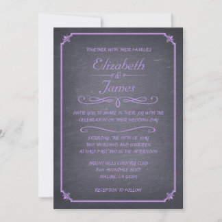 Bröllopsinbjudningar till Lavender Vintage Chalkbo Inbjudningar