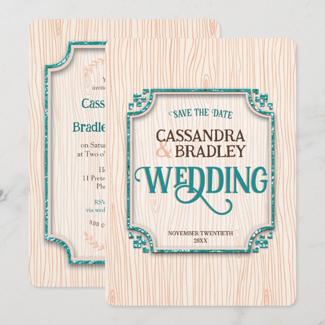 Bröllopsinbjudningar till lila Black Guld Inbjudningar (Fram/baksida)