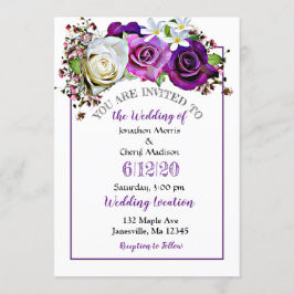 Bröllopsinbjudningar till lila Ro Blommigt Inbjudningar