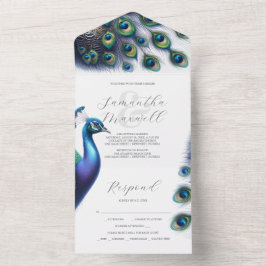 Bröllopsinbjudningar till OSA kort Peacock