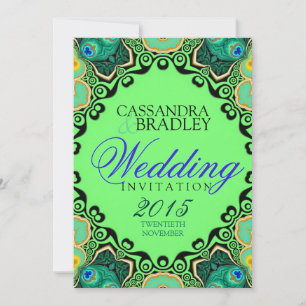 Bröllopsinbjudningar till pacock Butterfly-stammar Inbjudningar