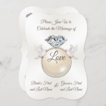 Bröllopsinbjudningar till Ring Diamond Love Bird W