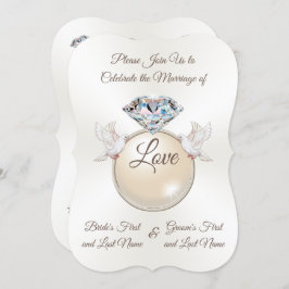 Bröllopsinbjudningar till Ring Diamond Love Bird W Inbjudningar