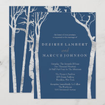 Bröllopsinbjudningar till silver Birch Träd