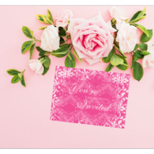 Bröllopsinbjudningar till vintage Damask, Petals R Inbjudningar