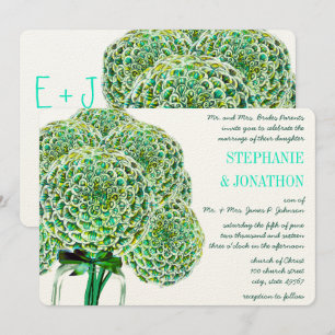 Bröllopsinbjudningarna Mint och Emerald Zinnia Mas Inbjudningar