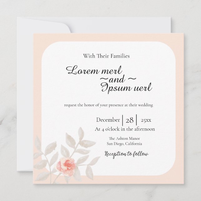 Bröllopsinbjudningskort Färg blomma Inbjudningar (Framsida)