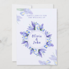 Bröllopsinbjudningskort lila Iris-blommor Inbjudningar