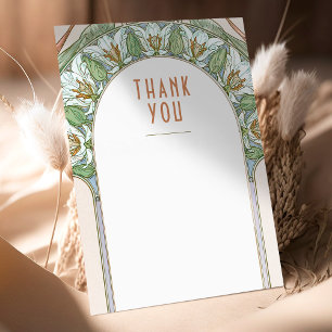 Bröllopsinlämnande Tack Vintage Art Nouveau Inbjud Inbjudningar