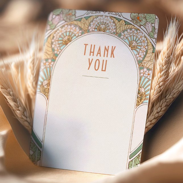 Bröllopsinlämnande tack vintage jugendstil inbjuda inbjudningar (Skapare uppladdad)