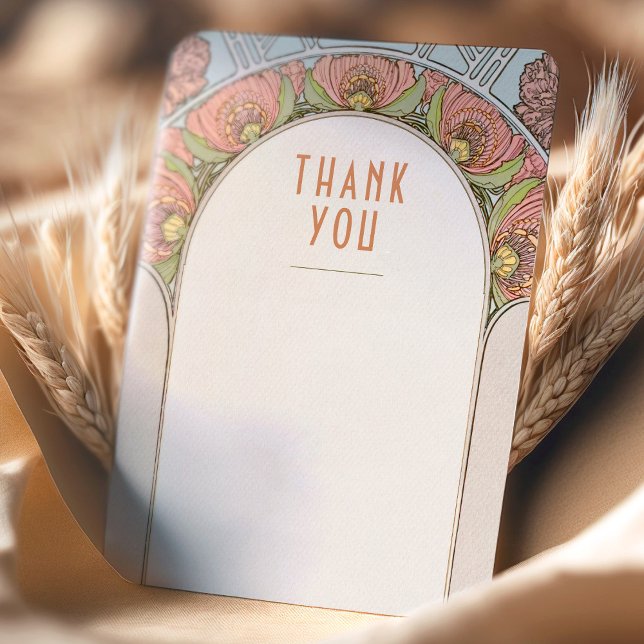 Bröllopsinlämningskort Tack Vintage Art Nouveau In Inbjudningar (Skapare uppladdad)