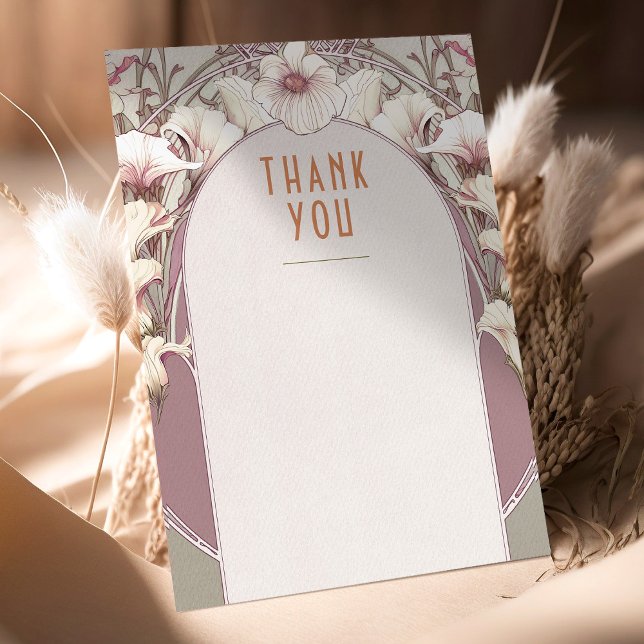 Bröllopsinsats Tack Vintage Art Nouveau Inbjudan (Skapare uppladdad)