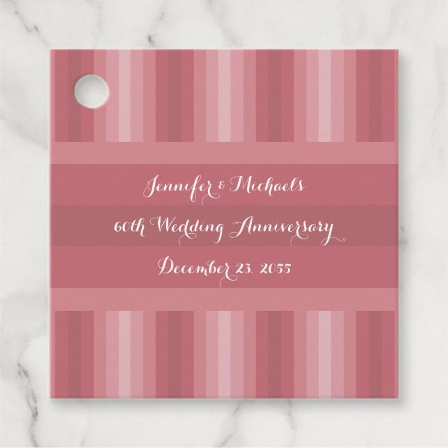 Bröllopsjubileum Bröllopsfest Dammet Rosa Gåvor Etiketter (Framsida)