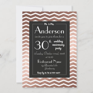 Bröllopsjubileum fest rose gold elegant chic inbjudningar