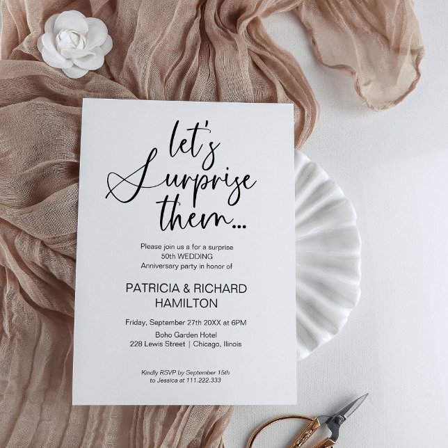 Bröllopsjubileum Överraskningsfest Inbjudningar (Skapare uppladdad)