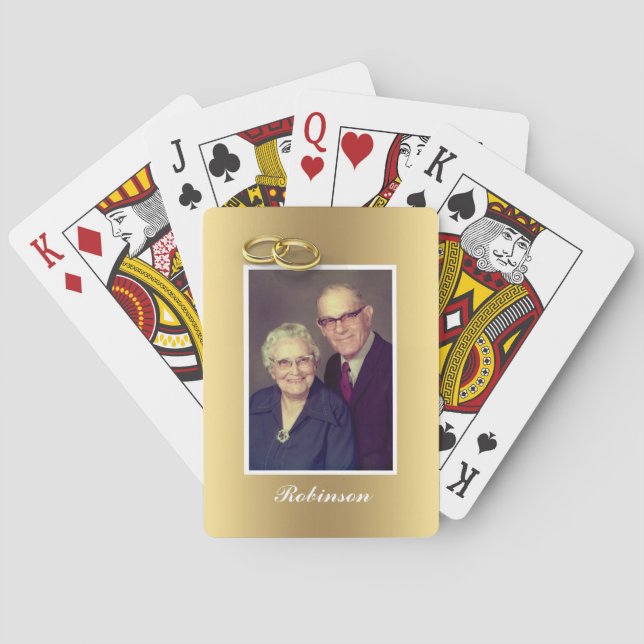 Bröllopsjubileum - Personlig guldversion Casinokort (Baksidan)