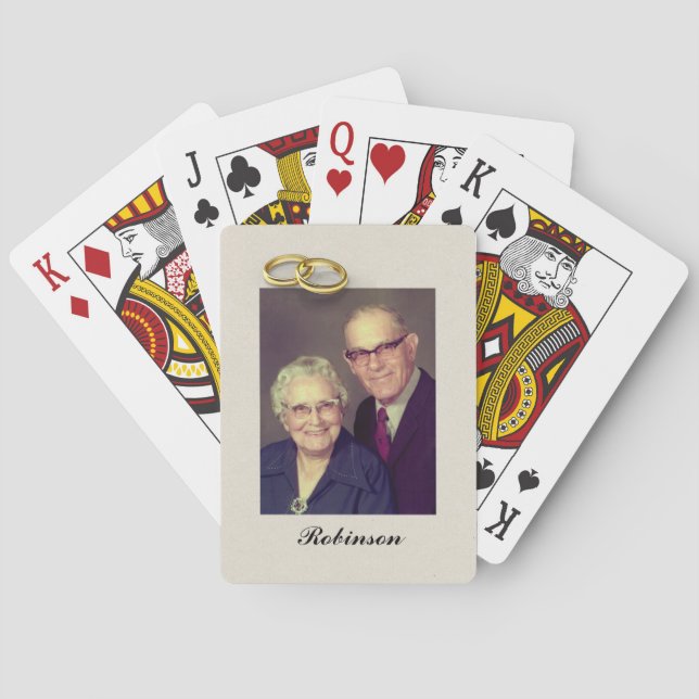 Bröllopsjubileum - Personligt guldbrev Casinokort (Baksidan)