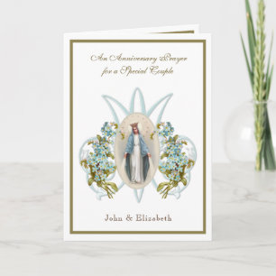 Bröllopsjubileum religiös Jungfru Maria Blommig Kort