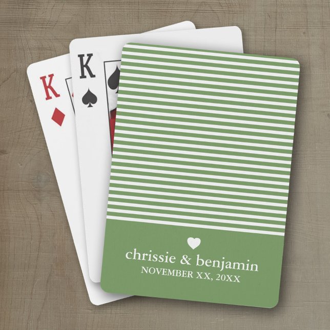 Bröllopsjubileum Tradition Brud Brudgum Datum Rand Kortlek (Wedding and Anniversary Playing Cards - Personalize with your information)