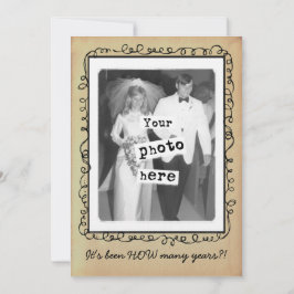 Bröllopsjubileum Vintage Fotomall Inbjudningar