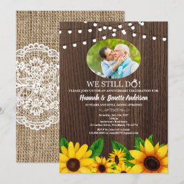 Bröllopsjubileums inbjudan Solros-bild