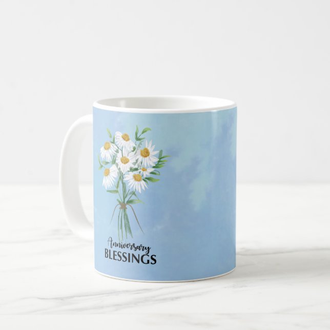 Bröllopsjubileums välsignelser Bukett med tusenskö Kaffemugg (Framsida vänster)