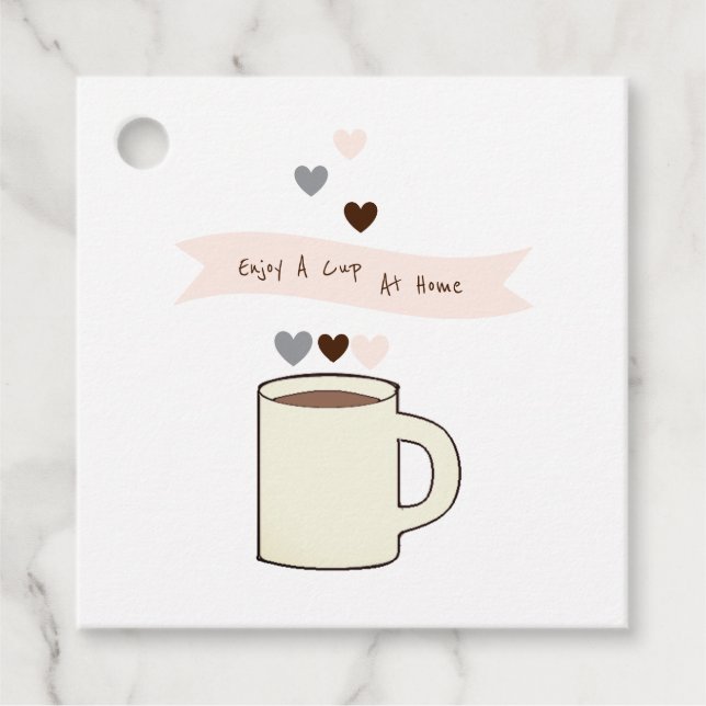 Bröllopskaffe att ta med hem gåvor etiketter (Framsida)