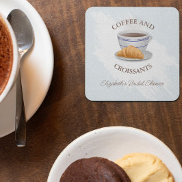 Bröllopskaffe med croissanter underlägg papper kvadrat