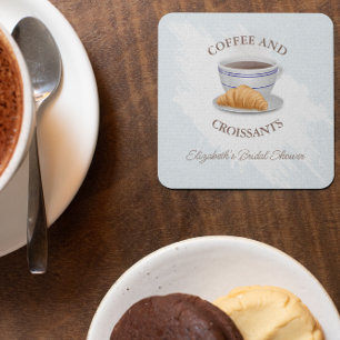 Bröllopskaffe med croissanter underlägg papper kvadrat
