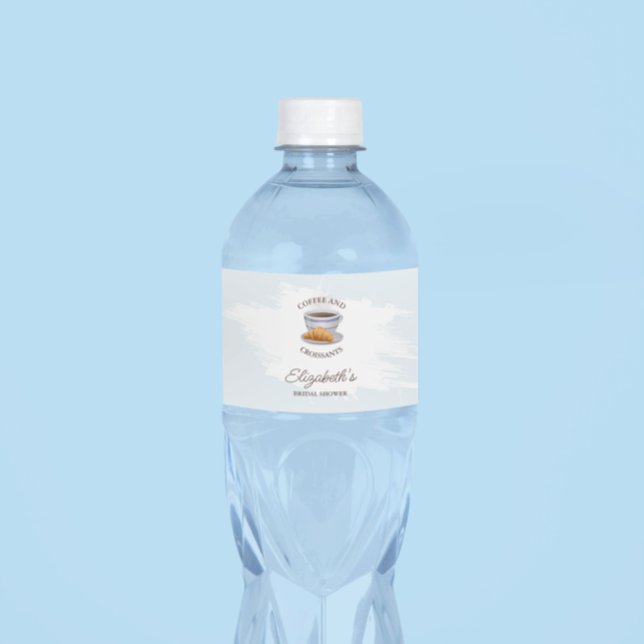 Bröllopskaffe med croissanter vattenflaskor etikett (Skapare uppladdad)
