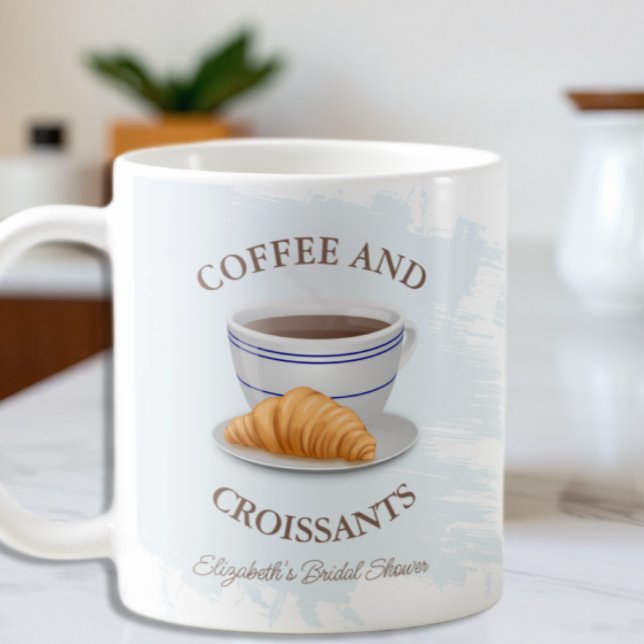 Bröllopskaffe och croissanter kaffemugg (Skapare uppladdad)