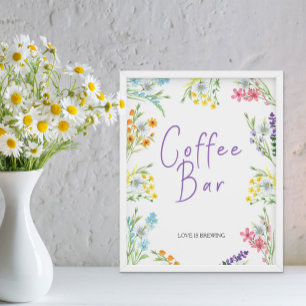 Bröllopskaffe Wildflower Meadow Bridal Shower Coff Poster