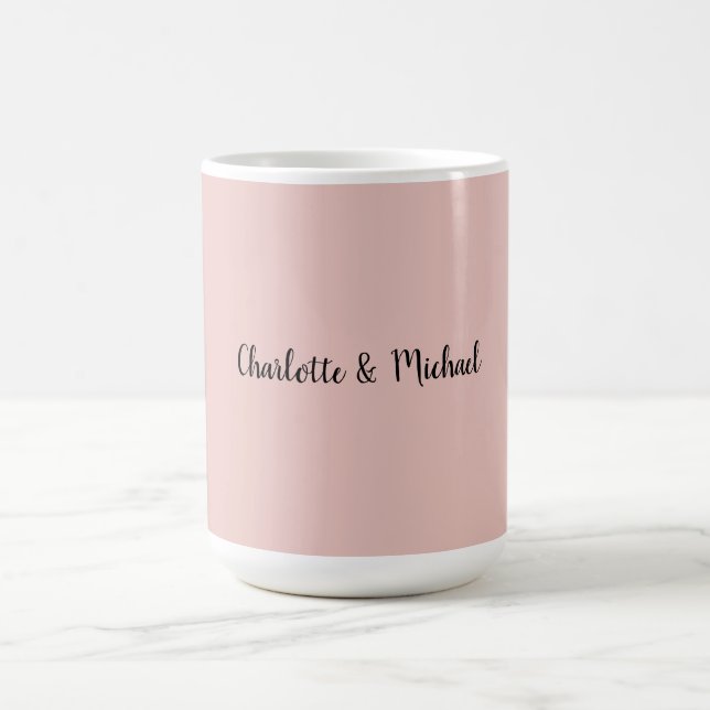Bröllopskalligrafi Elegant Roséguld Enkel Namn Kaffemugg (Center)