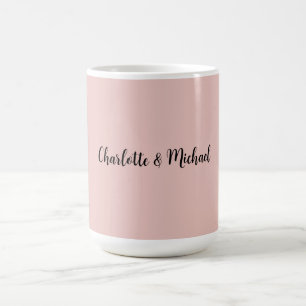 Bröllopskalligrafi Elegant Roséguld Enkel Namn Kaffemugg