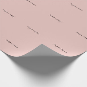 Bröllopskalligrafi Elegant Rosguld Enkel Namn Presentpapper