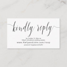 Bröllopskalligrafi, Svart, Online Middags RSVP