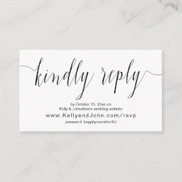 Bröllopskalligrafi, Svart, Online Middags RSVP Tilläggskort