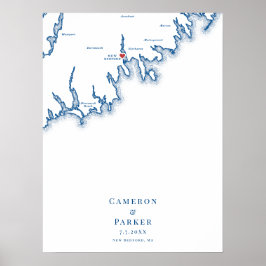 Bröllopskarta Gästbok Poster New Bedford