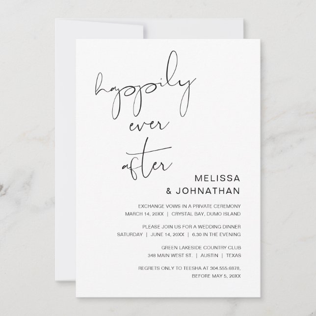 Bröllopskavalkad, Lycklig För Evigt Fest  Inbjudningar (Framsida)