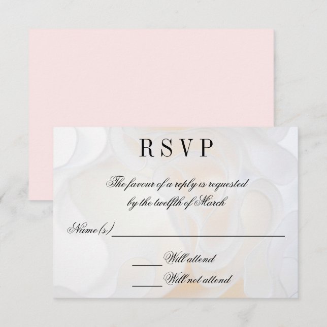 Bröllopsklädsbakgrund - RSVP Inbjudningar (Fram/baksida)