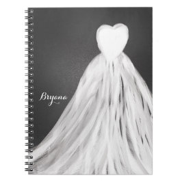Bröllopsklänning Bridal Shower Journal Anteckningsbok Med Spiral